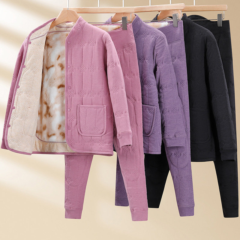 中老年羊毛保暖内衣套装