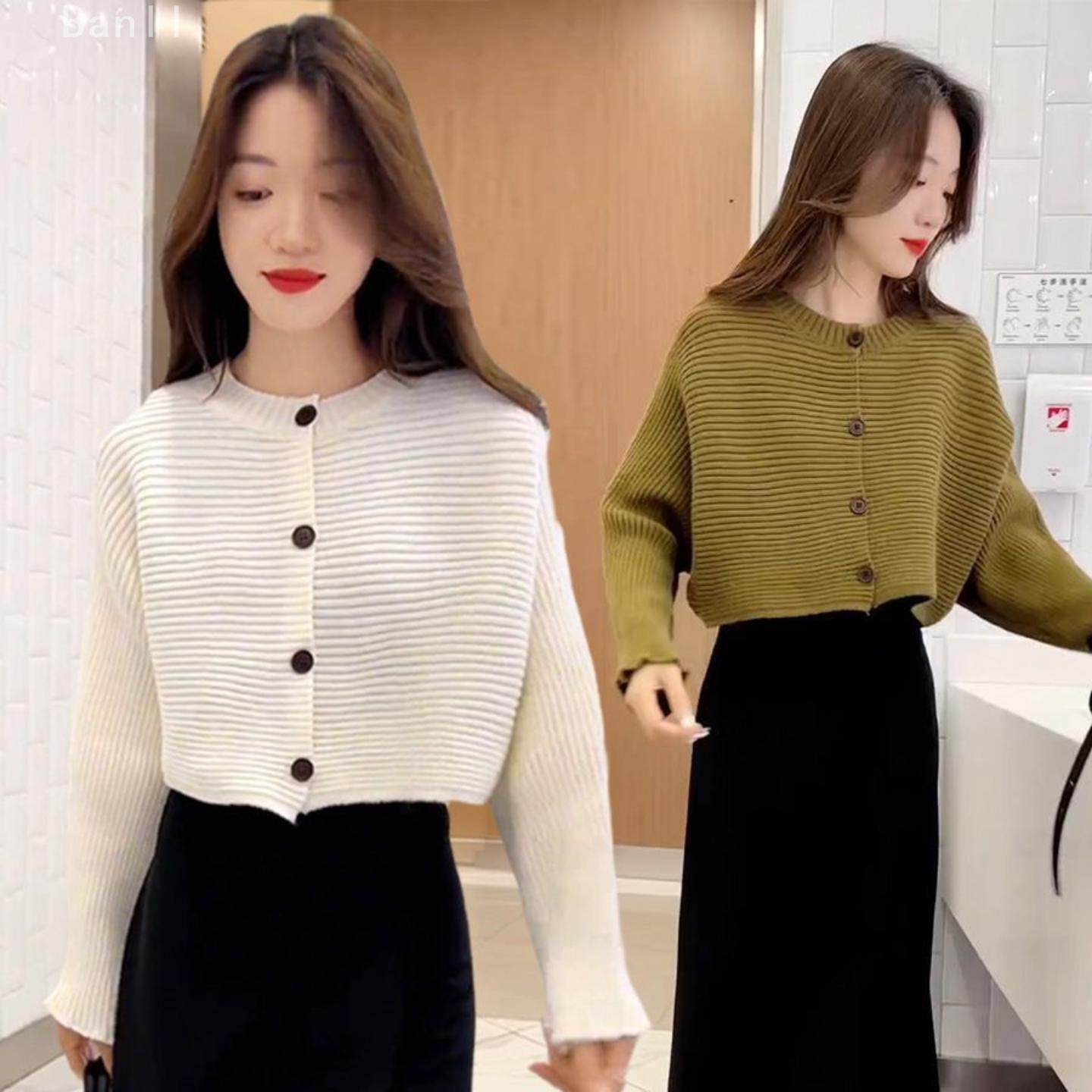 针织开衫毛衣女短款外套秋季新款高腰气质小香风高级感蝙蝠袖上衣,女装/女士精品,短外套,淘宝优惠券,粉丝福利购,淘宝优惠卷