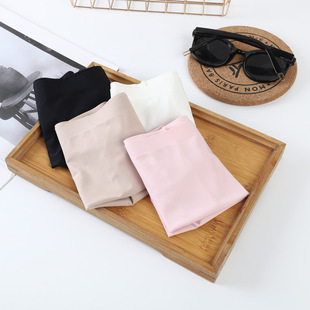 平角裤 痕冰丝一片式 女平脚安全裤 女士平角内裤 透气中腰纯棉裆大码