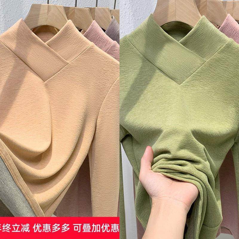 山羊绒半高领打底衫女2025新款女装洋气磨毛恤保暖德绒内搭上衣,女装/女士精品,羊绒衫,淘宝优惠券,粉丝福利购,淘宝优惠卷