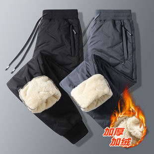 羊羔绒束脚卫裤 子男宽松休闲长裤 男士 运动裤 加绒加厚棉裤 秋冬季