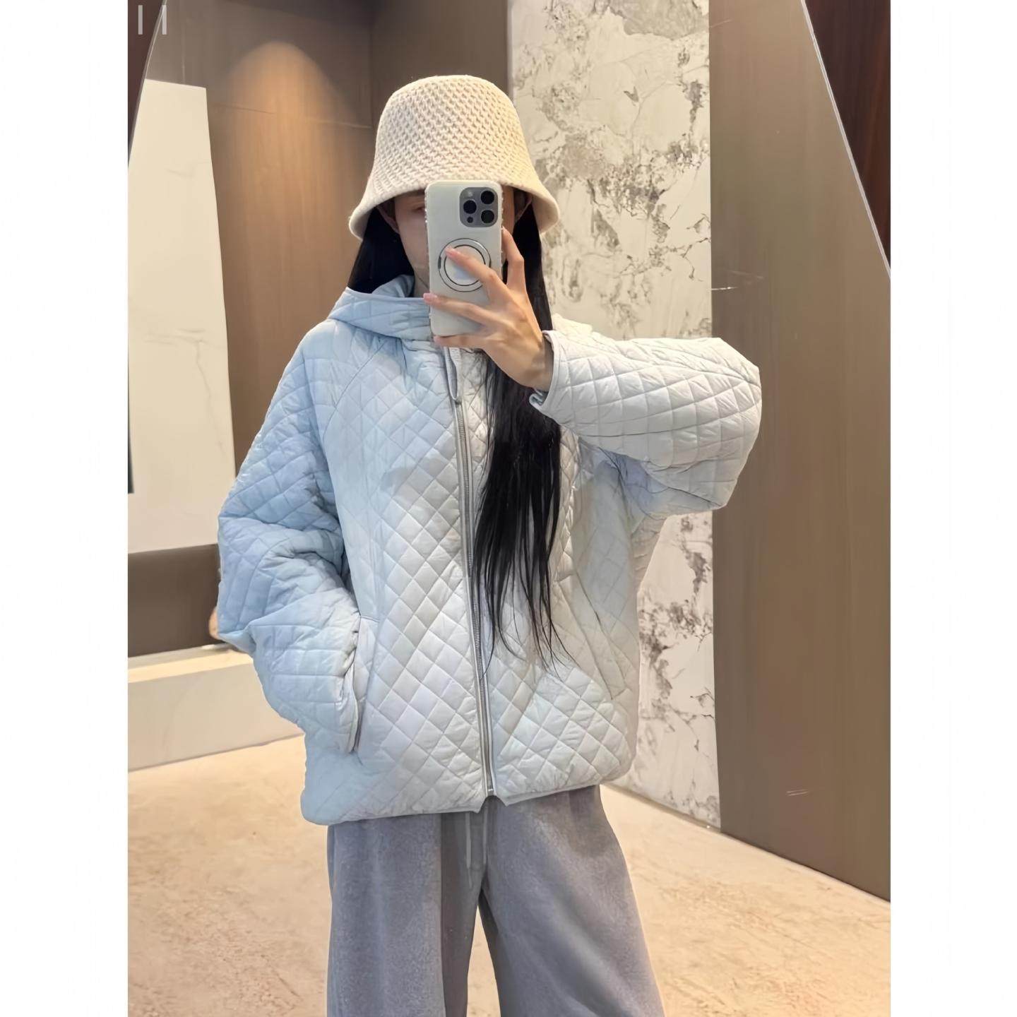 连帽保暖棉服外套女秋冬新款宽松简约时尚休闲设计感显瘦菱格棉衣,女装/女士精品,大码棉服,淘宝优惠券,粉丝福利购,淘宝优惠卷