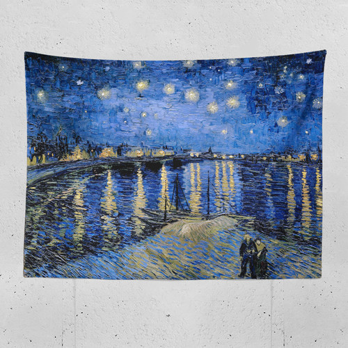 梵高名画挂布 古典艺术挂毯 星夜抽象装饰布客厅房间卧室背景墙布