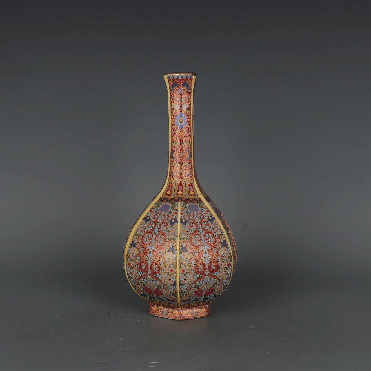 大珐琅彩花鸟胆瓶清雍仿古文玩古董旧正货XOS陶博古瓷架摆件收藏