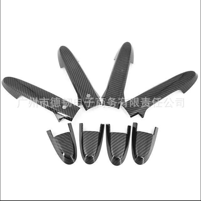 适用145513119款飞度碳纤纹拉手贴j-a黑zz车门拉把手保护盖门手装