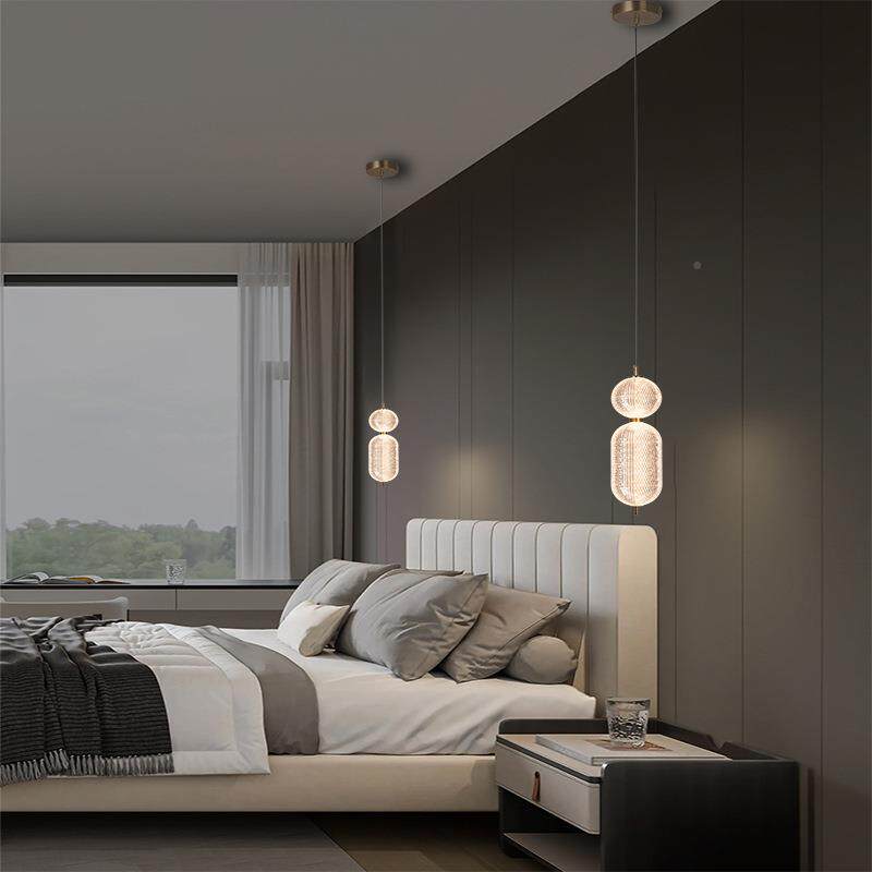 现代简约咖啡厅围吊灯卧室床头灯940寓宿别氛墅旋转楼梯灯客民公