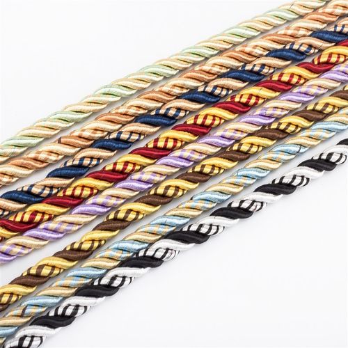 直径8mm装饰绳窗帘配件沙发绳子绑绳窗帘装饰绳五彩麻花绳85米/把