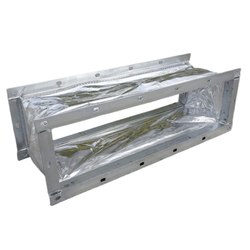 风机盘管角铁法兰铝箔软连接出风口弯头中央空调通风管道帆布管道