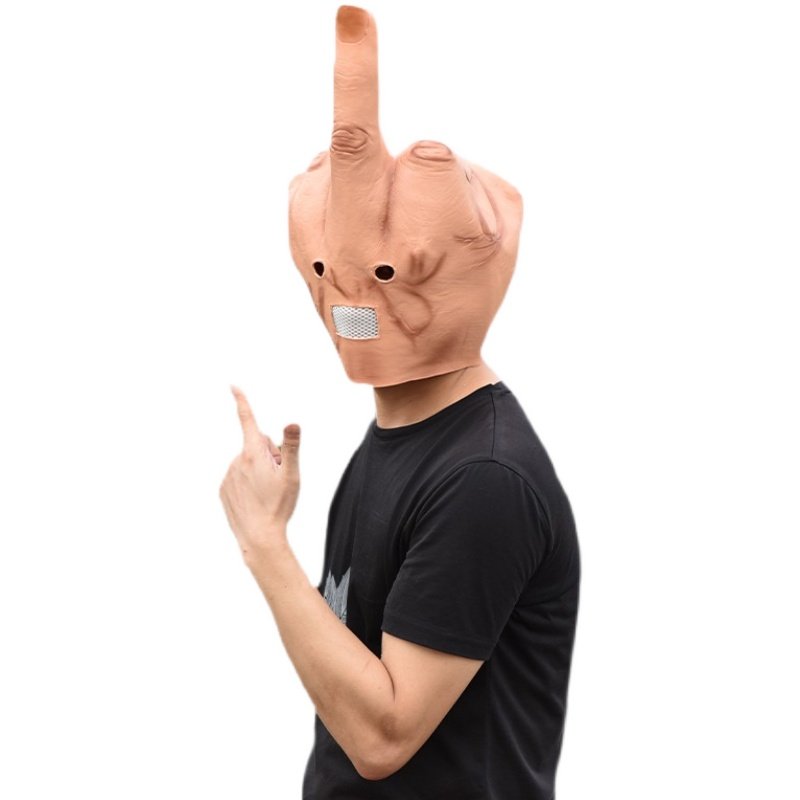 万圣节 鄙视竖中指 面具头 恶搞 酒吧演出DJ 整人 搞笑面具头,节庆用品/礼品,面具,淘宝优惠券,粉丝福利购,淘宝优惠卷