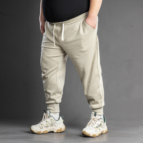 大码运动休闲男士矮胖束脚裤