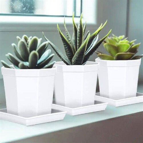 5Pcs Square Flower Pot Trays Plastic Catch Excess Water