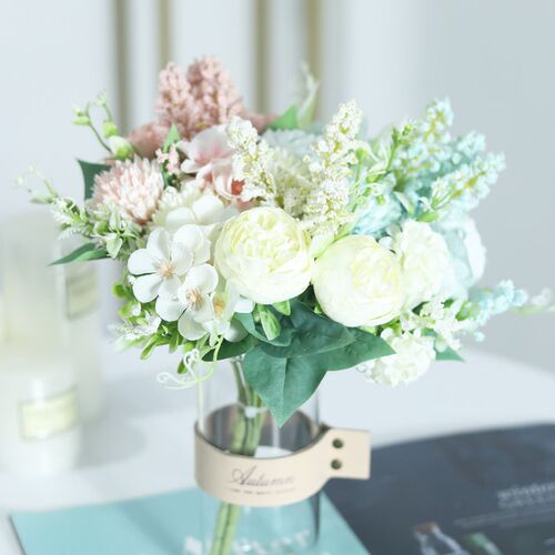 White Artificial Flowers Silk Rose Home Wedding Decoration L