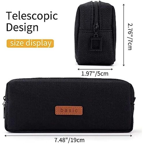 Canvas Pencil Case Student Pouch Coin Cosmetic Bag Office St