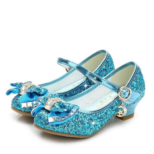 Princess Kids Leather Shoes for Girls Flower Casual Glitter