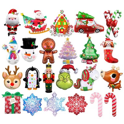 Large Christmas Foil Balloon Santa Snowman Penguin Candy Mer