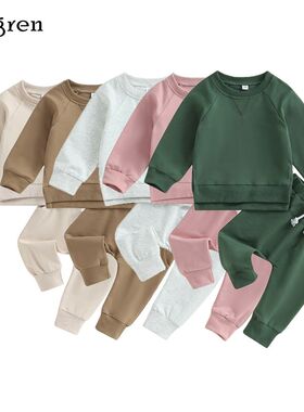 gren 0-3Years Toddler Baby Boys Fall Outfits Solid Color Cre