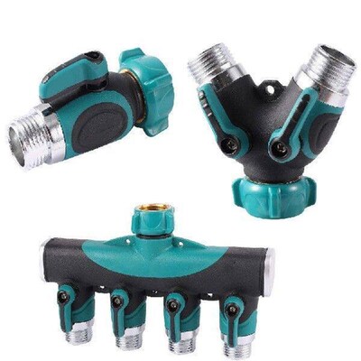 1Pc High Quality Metal 3/4 Inch 2/4-Way Garden Hose