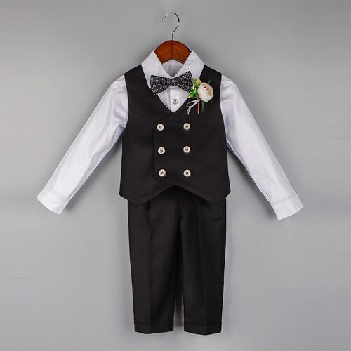 Childrens Suit Short-sleeved Vest Set Boys Flower Dress Ch