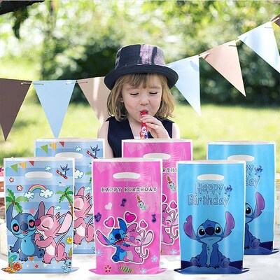 30pcs Blue Pink Stitch Party Gift Bags with Handles Lilo & S