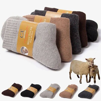 1 Pairs Winter Warm Women Socks Merino Wool Men Super Thicke