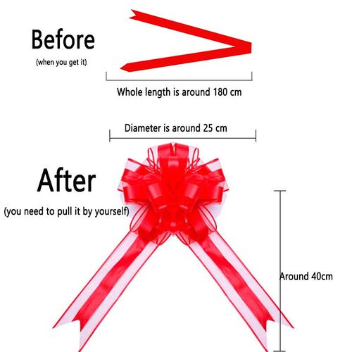 10PCS Snow Yarn Pull Bow Ribbon Big Car Bow for Cars