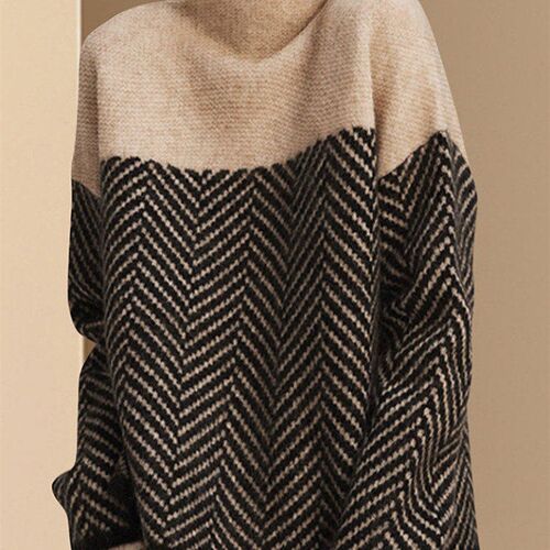 Sweater Women Korean Fashion Retro Matching Semi-turtleneck