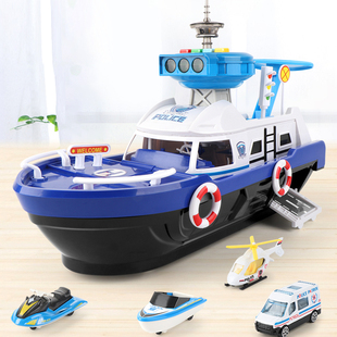 Kids Toys Simulation Track Inertia Boat Diecasts Vehicles Mu
