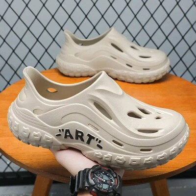 Summer mens sandals, simple design toe cap sandals, height
