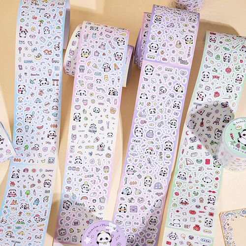 Mr. Paper 4 Style Panda Flower Die Cut Tape Cute Daily