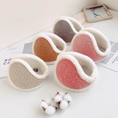 Thickened fluffy earmuffs for winter, designed to keep stude