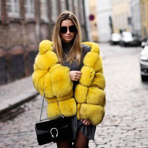 2023 Winter New Women Thick Warm Short Faux Fox Fur Coat