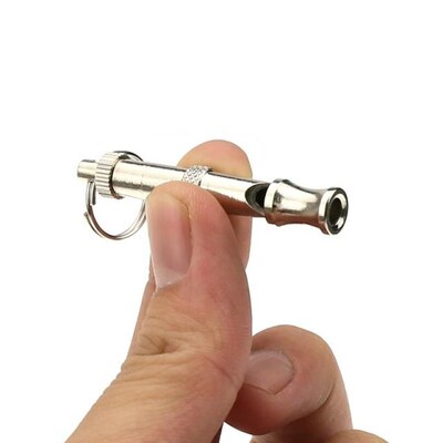 Pet Dog Whistle Silver Adjustable Dog Training Whistle Train