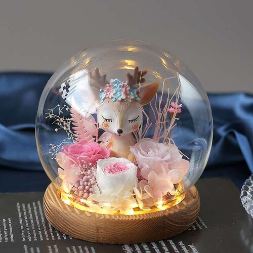 Eternal Flower Rose Glass Ornaments Exquisite Gift Box for G