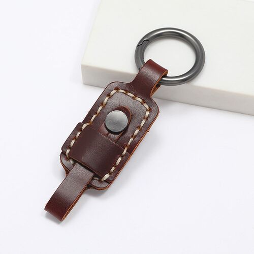 Simple Retro Hand Sewn Premium Leather Keychain Creative Per