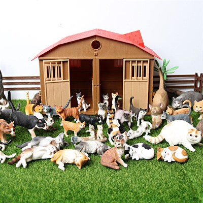 Realistic Cat animal Model Figures Toy,Pet Cat Figurines Cog