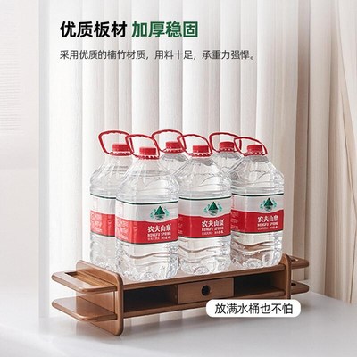 电脑增高架台式显示器底座桌面支架办公桌屏幕加高楠竹托架免安装