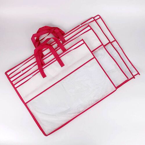 Tranparent Non-woven Pillow Packed Quilt Blanket Zipper Dutp