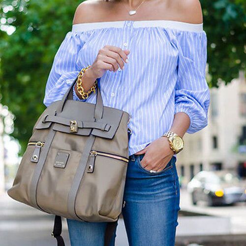 Womens Off-shoulder Striped Tops Ladies Casual Party