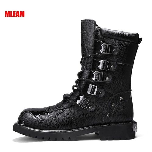 2023 New Men Boots Winter British Locomotive Leather Boots V