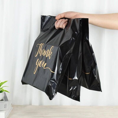 Thank You Packaging Bags for Small Business 38cm Plastic Gif