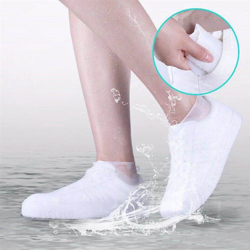 2pc Waterproof Non-lip Silicone Shoe High Elatic Wear-reitan - 实物图