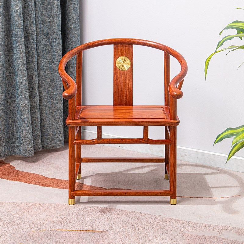 红木家具花梨木圈椅嵌铜椅中式刺猬紫檀太师椅官帽椅实木椅子茶椅,住宅家具,红木椅凳,淘宝优惠券,粉丝福利购,淘宝优惠卷