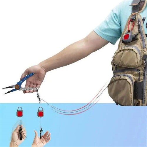 Retractable Fishing Reel Keychain Locking Retractable Badge