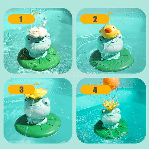 Bath Toys Electric Spray Water Floating Rotation Frog Sprink