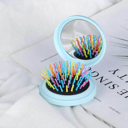 1 Pcs Travel Mini Hairdressing Comb Folding Mirror Hair Comb