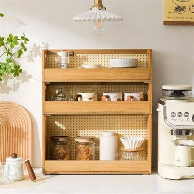 Desktop Mugs Storage Box Wooden Arrangement Retro Desktop