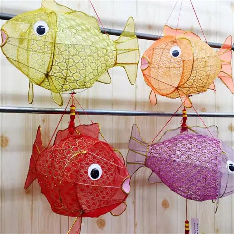 元宵中秋节传统工艺灯笼手工铁艺吉祥鱼大号鲤鱼装饰花灯大弯鱼灯