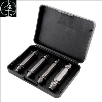4pcs screw extractor drill bits guide set broken bolt remove
