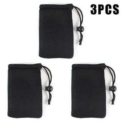 3Pc Nylon Meh Drawtring Storage Pouch Bag Multi Purpoe Trave