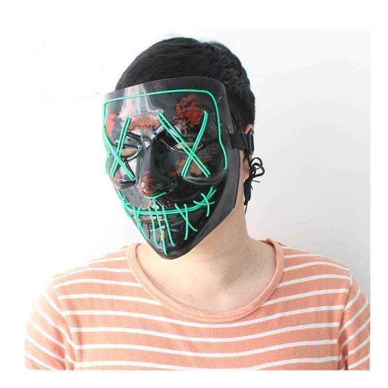 2pcs led light mask Halloween costume prop Scary Face mask图片